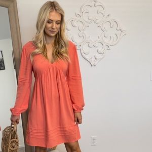 Tie Back Coral Mini Dress